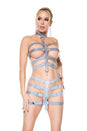 Coquette - 24218 - Bondage Harness Set - Silver - Stag Shop