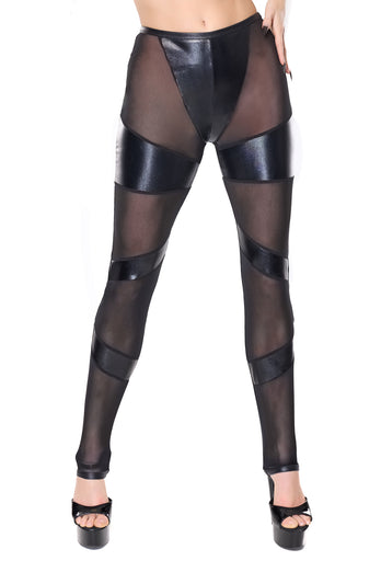 Coquette - 24220 - Mesh Leggings - Black - Stag Shop