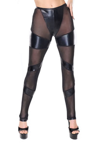 Thumbnail for Coquette - 24220 - Mesh Leggings - Black