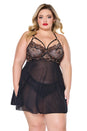 Coquette - 24302 PLUS - Babydoll & Thong - Black - Stag Shop