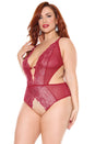 Coquette - 24307 - Crotchless Teddy - Red - OS/XL - Stag Shop