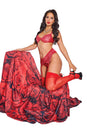 Coquette - 24308 - Bra & Crotchless Garter Panty - Red - Stag Shop