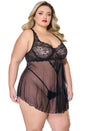 Coquette - 24310 PLUS Babydoll & G-String - Black - Stag Shop