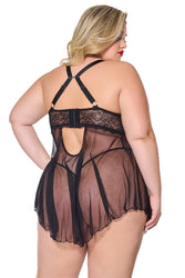 Coquette - 24310 PLUS Babydoll & G-String - Black - Stag Shop