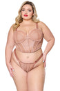 Coquette - 24314 PLUS - Cropped Bustier & Thong - Bronze - Stag Shop