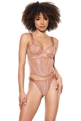 Coquette - 24315 - Bra, Waist Cincher & Thong - Bronze - Stag Shop