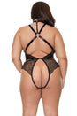Coquette - 24503 - Crotchless Teddy - Black/Rose Gold - OS/XL - Stag Shop