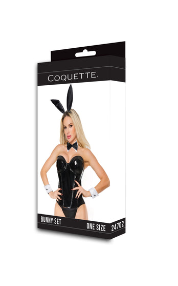 Coquette - 24702 - Bunny Costume Accessory Kit - White/Black - Stag Shop