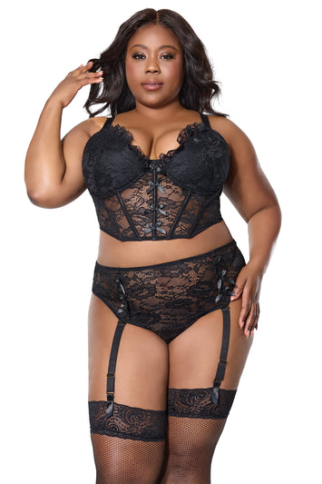Coquette - 25102 - Cropped Bustier & Thong - Stag Shop