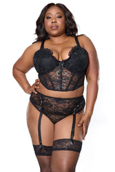 Coquette - 25102 - Cropped Bustier & Thong - Stag Shop