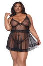 Coquette - 25111 - Babydoll & G-String - Black - OS/XL - Stag Shop