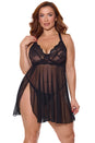 Pink Pussycat Lingerie - 25119 PLUS - Babydoll & Thong - Stag Shop