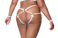 Coquette - 25130 - Harness & Cuffs Set - White - Stag Shop