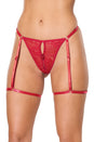 Coquette - 25133 - Thong With Attached Gartered Leg Bands - Stag Shop