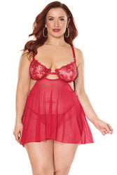 Coquette - 25304 PLUS - Babydoll & G-String - Stag Shop