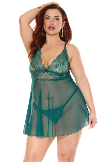 Coquette - 25309 PLUS - Babydoll & G-String - Stag Shop