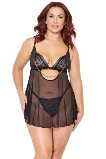 Coquette - 25503 PLUS - Babydoll & G-String - Stag Shop