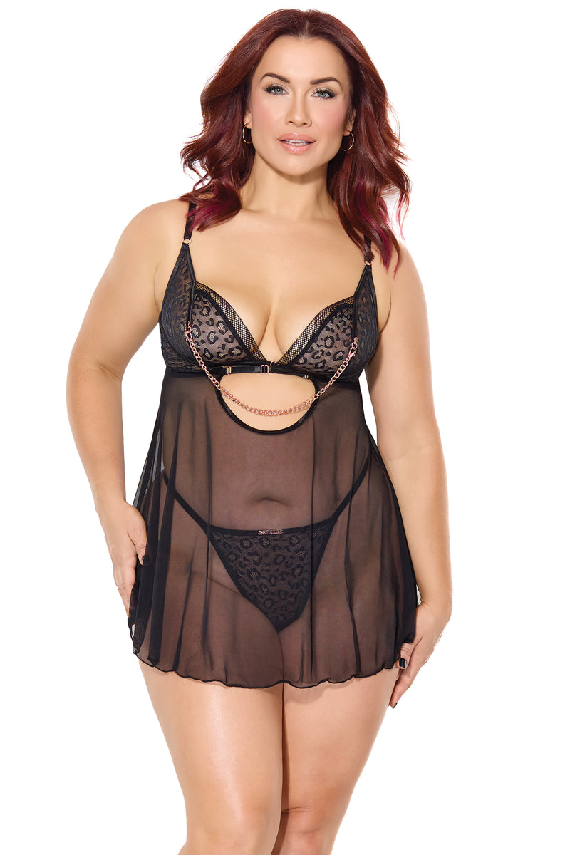 Coquette - 25503 PLUS - Babydoll & G-String - Stag Shop