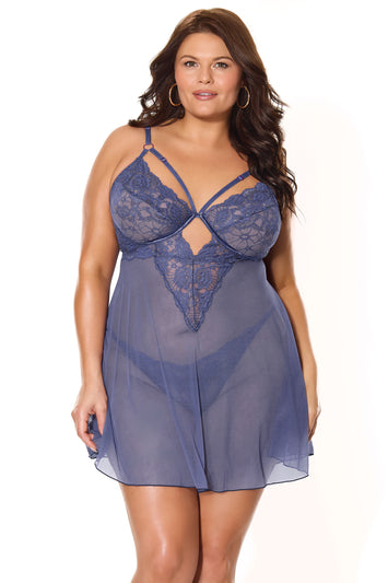 Coquette - 26105 PLUS - Babydoll & Thong - Stag Shop