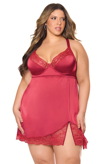 Coquette - 26304 - Crimson Luxe Chemise - Stag Shop