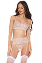 Coquette - 26314 - Champagne Bra, Garter Belt & Thong - Stag Shop