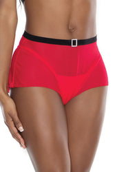 Coquette - 3824 -  Panty - Red/Black - OS - Stag Shop