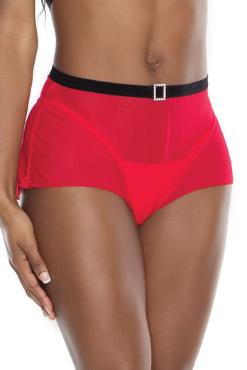 Coquette - 3824 -  Panty - Red/Black - OS - Stag Shop