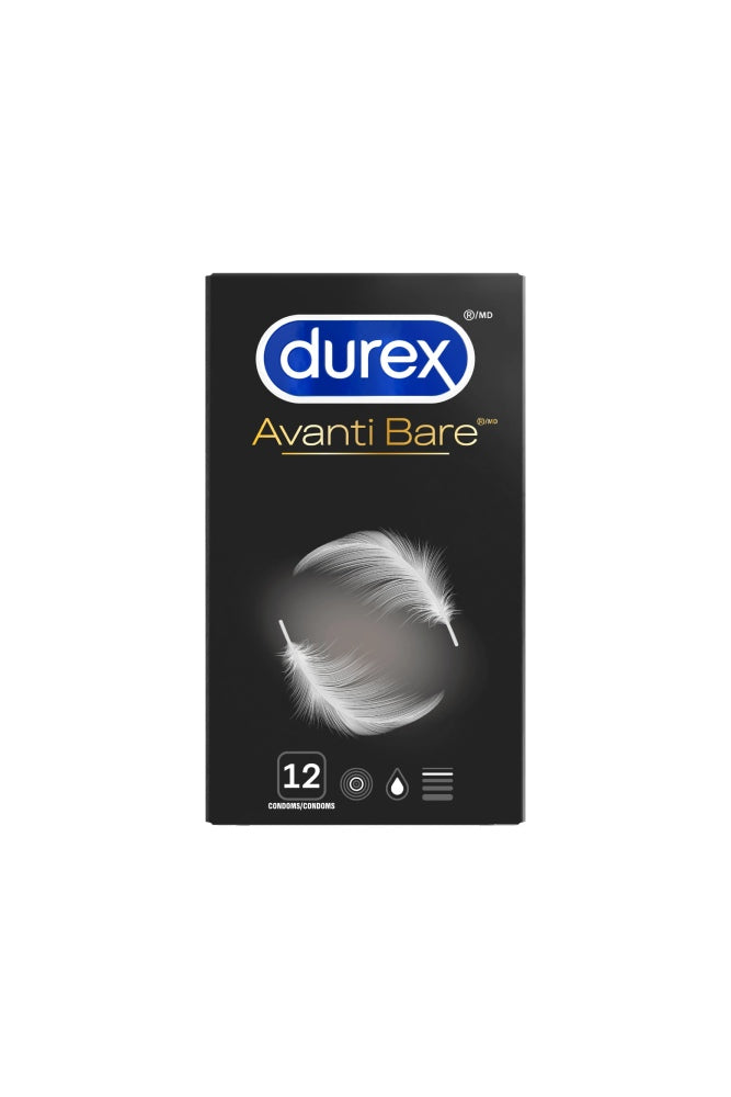 Durex - Avanti Bare - Ultra Fine Lubricated Latex Condoms - 12 Pack - Stag Shop