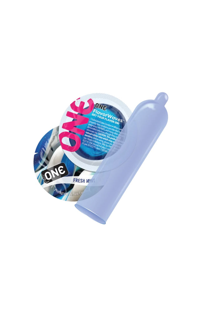 Pamco - One Condoms - Flavourwaves - Flavoured Latex Condom - Assorted Singles - Stag Shop