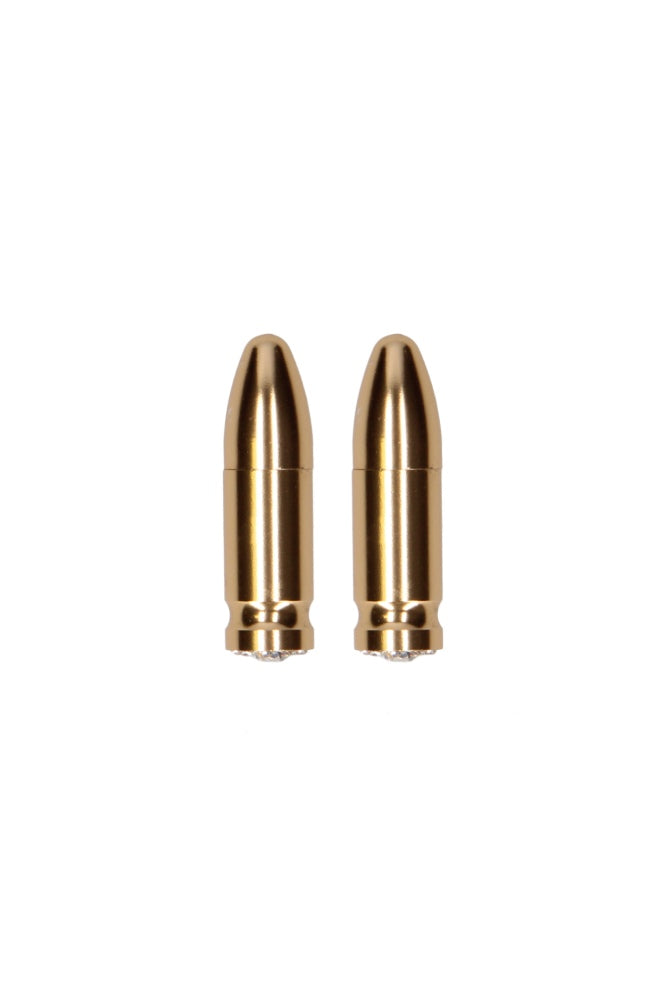 Ouch by Shots Toys - Diamond Bullet Magnetic Nipple Clamps - Gold - Stag Shop