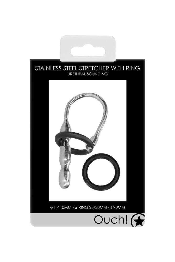 Ouch by Shots Toys - Urethral Sounding - Stainless Steel Stretcher with Ring - Stag Shop