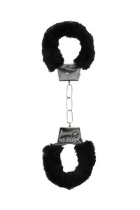 Thumbnail for Ouch by Shots Toys - Black & White - Pleasure Handcuffs with Quick Release Button - Black - Stag Shop