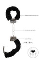 Ouch by Shots Toys - Black & White - Pleasure Handcuffs with Quick Release Button - Black - Stag Shop