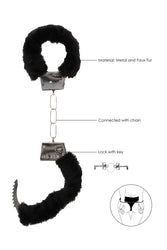 Ouch by Shots Toys - Black & White - Pleasure Handcuffs with Quick Release Button - Black - Stag Shop