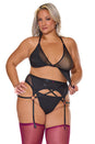 Pink Pussycat Lingerie - 22321 - Bra, Garterbelt & G-String - OS/XL - Stag Shop