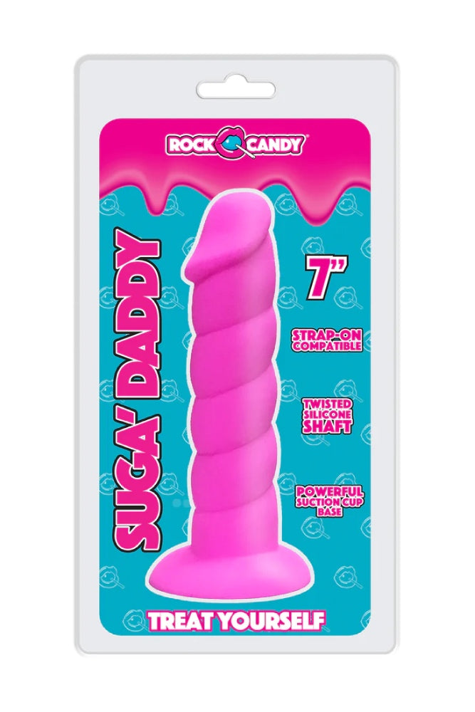 Rock Candy Toys - Suga Daddy 7" Silicone Dildo - Purple - Stag Shop