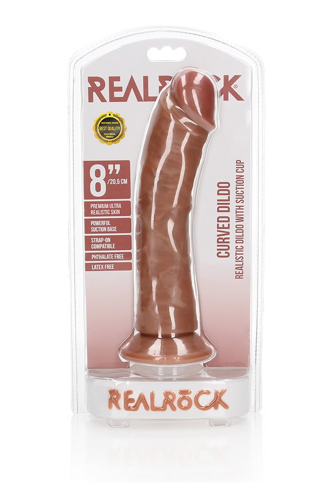 Shots Toys - Real Rock - 8 inch Curved Dildo - Various Colours - Stag Shop