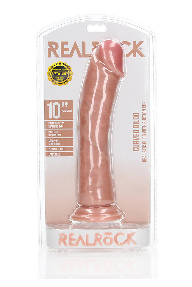 Shots Toys - Real Rock - 10 inch Curved Dildo - Various Colours - Stag Shop