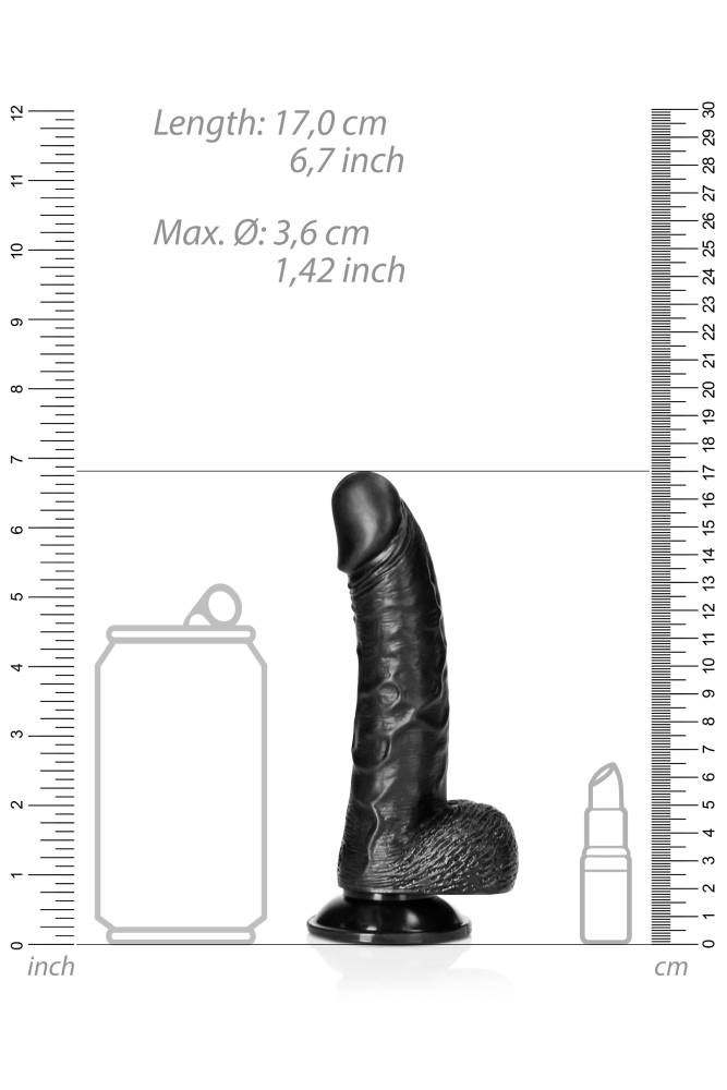 Shots Toys - Real Rock - 6" Curved Dildo with Balls - Various Colours - Stag Shop