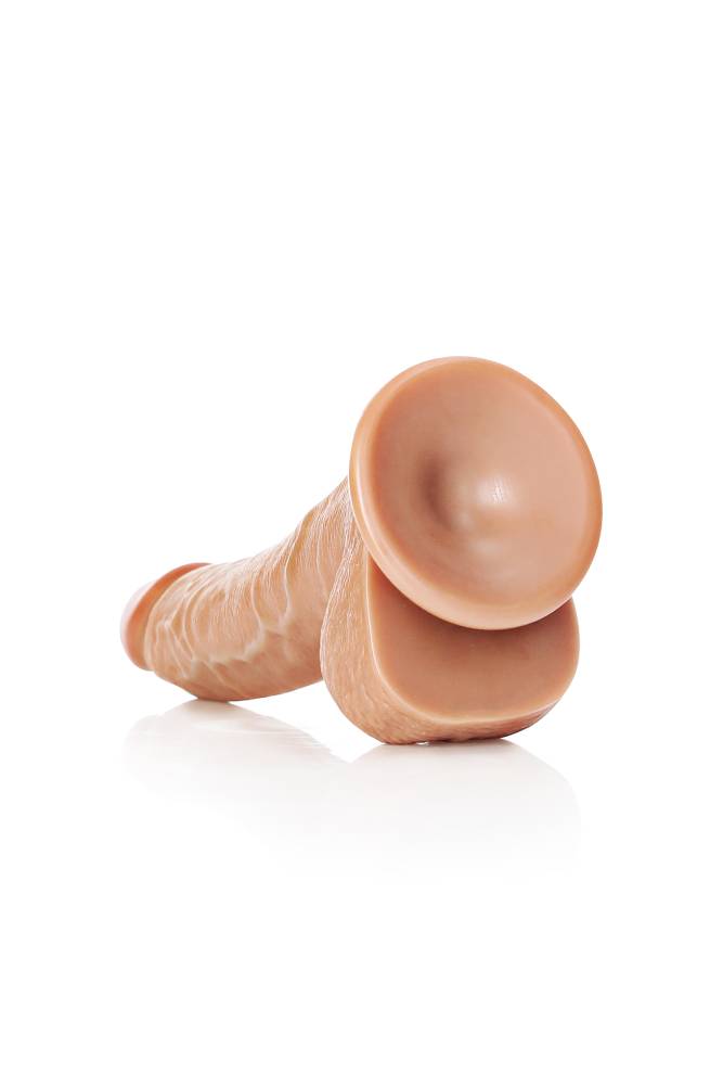 Shots Toys - Real Rock - 8" Curved Dildo with Balls - Various Colours - Stag Shop