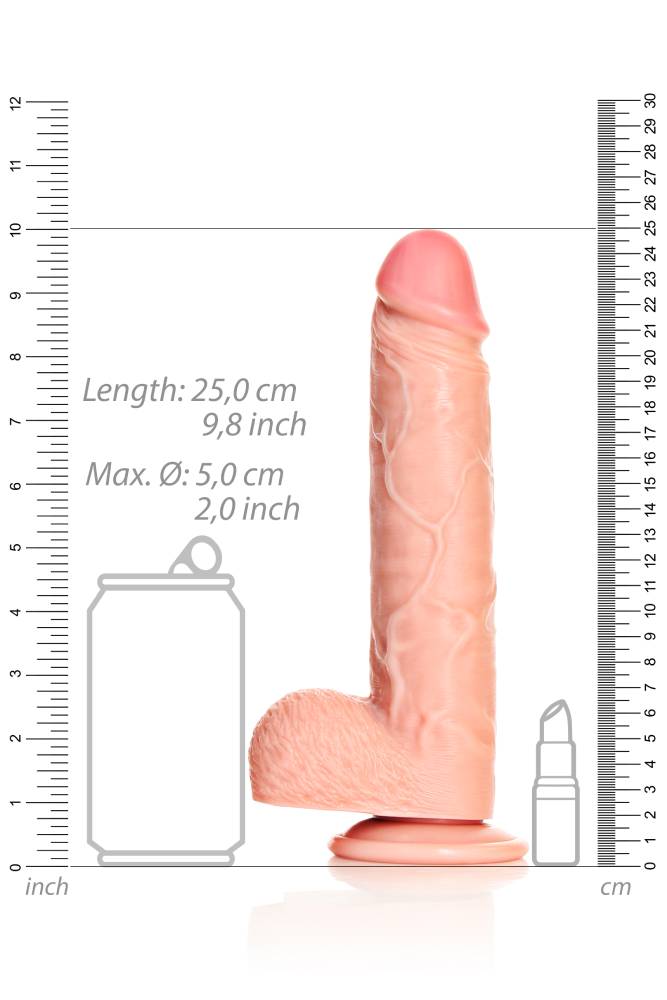 Shots Toys - Real Rock - 9" Straight Dildo with Balls - Various Colours - Stag Shop