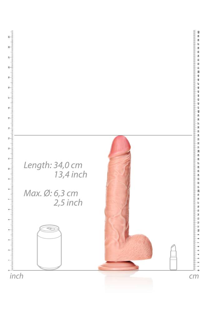 Shots Toys - Real Rock - 12" Straight Dildo with Balls - Various Colours - Stag Shop