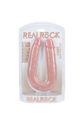Shots Toys - Real Rock - U Shaped Double Penetration Dildo - Black - Various Sizes - Stag Shop
