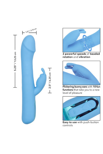 Cal Exotics - Jack Rabbit Elite - Rotating Rabbit Vibrator - Blue - Stag Shop