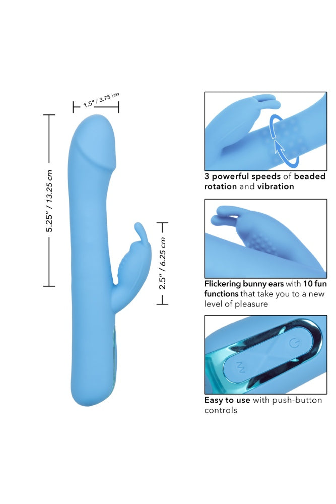 Cal Exotics - Jack Rabbit Elite - Rotating Rabbit Vibrator - Blue - Stag Shop