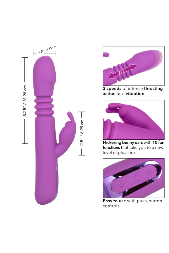 Cal Exotics - Jack Rabbit Elite - Thrusting Rabbit Vibrator - Purple - Stag Shop