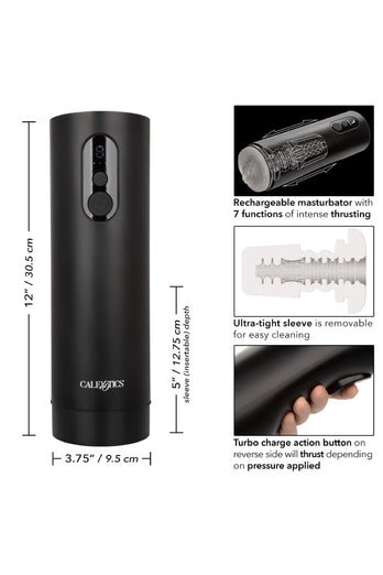Cal Exotics - Bionic - Thrusting Masturbator - Black - Stag Shop