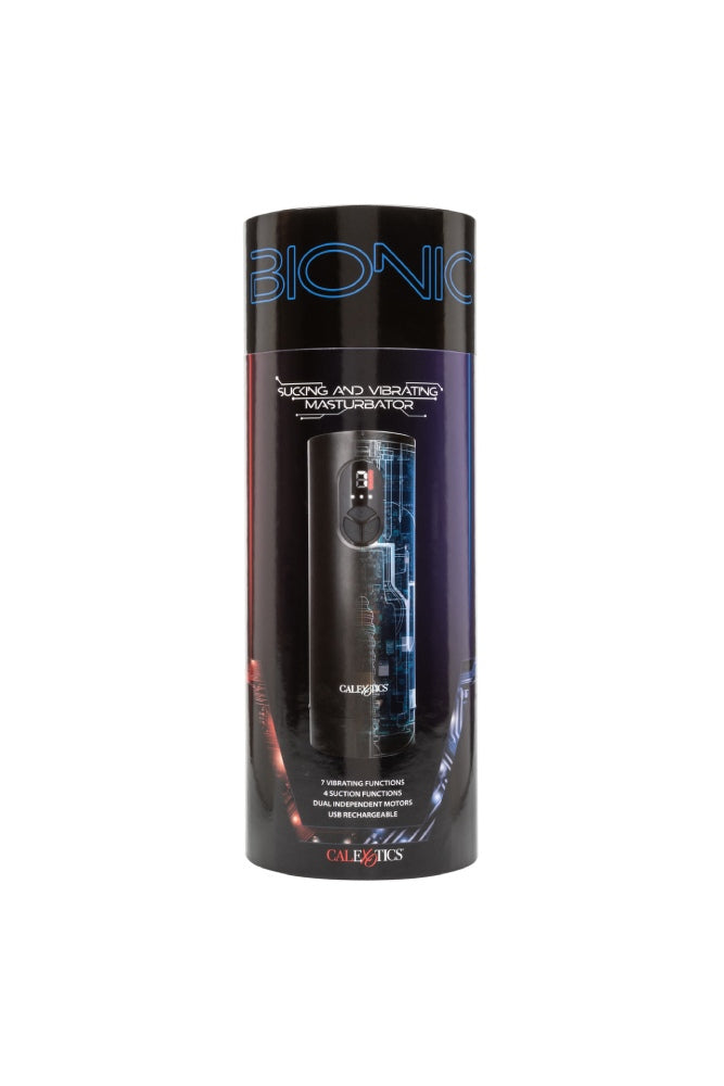Cal Exotics - Bionic - Sucking and Vibrating Masturbator - Black - Stag Shop
