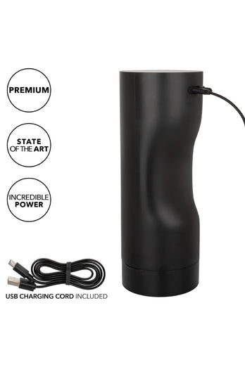 Cal Exotics - Bionic - Sucking and Vibrating Masturbator - Black - Stag Shop