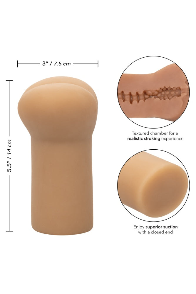 Cal Exotics - Cheap Thrills - The Leather Daddy Stroker - Beige - Stag Shop